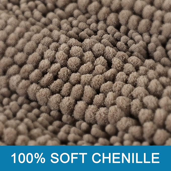 H.VERSAILTEX Bathroom Rugs Sets 2 Piece Non Slip Thick Shaggy Chenille Bathroom - Image 3