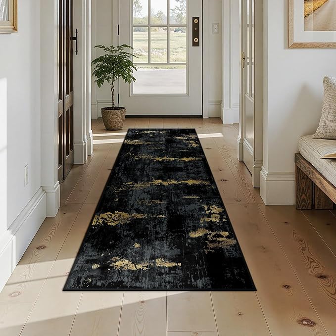 RELEANY Washable Area Rugs 2x7 Non-Slip Modern Abstract Soft - Image 3