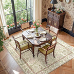 jinchan Zenith Floral 5x7 Area Rug Soft Low-Pile Living Room Rug Machine - Image 4