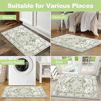 Yamaziot Washable Area Rug, 2x3 Small Entryway Rug Non-Slip Boho Vintage Rug - Image 7