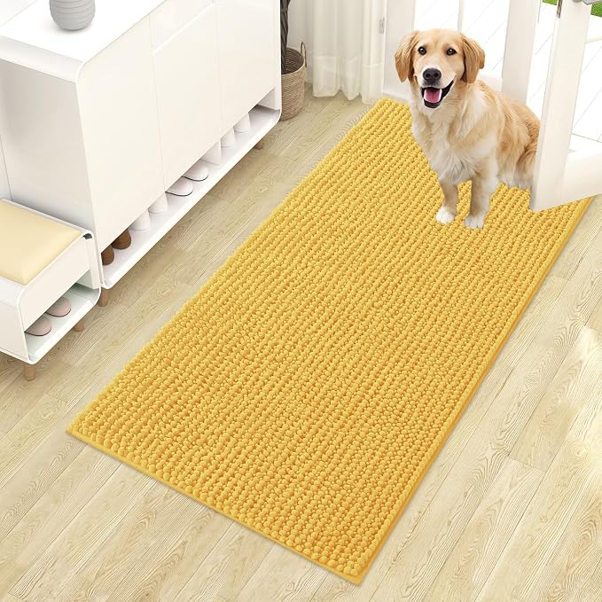 OLANLY Dog Door Mat for Muddy Paws 44x24, Ultra Absorbent Chenille Mud Doormat by OLANLY