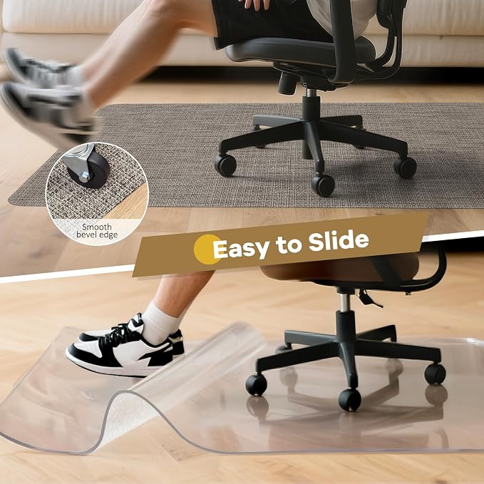 BesWin Large Office Chair Mat for Hardwood Floor, Heavy Duty Anti-Slip Floor - Image 4