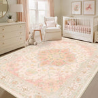 CAPALOCA Machine Washable Rugs Nursery Rug 5x7 Cute Girl Non Slip Low Pile by CAPALOCA