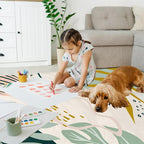 Area Rug 5x7 Washable Rug, Machine Washable Tropical Plam Leaves Rugs - Image 5