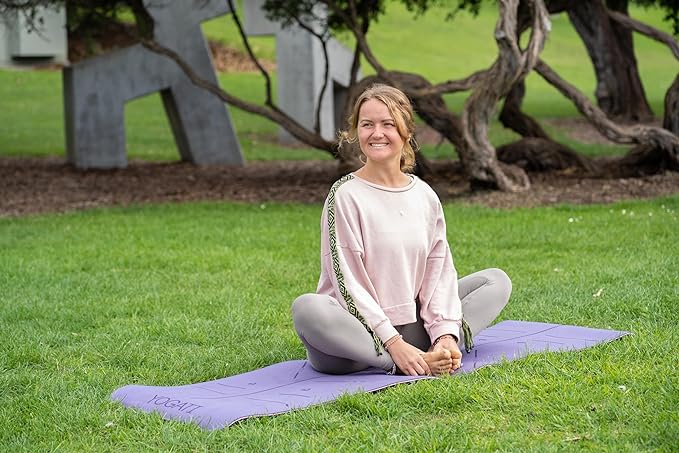 YOGATI® Yoga Mat with Strap with Alignment Lines. Home Workout Mat - Image 6