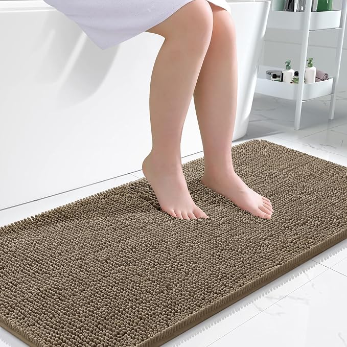 OLANLY Large Bathroom Rugs 45x27, Extra Soft Absorbent Chenille Bath Rugs by OLANLY