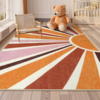 LIVEBOX Sun Boho Rug 5x7 Large Washable Retro Orange Rug - Image 2