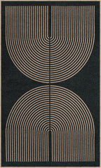 Lahome Enfys Modern Rainbow Easy Jute Outdoor Patio Rug, 3x5 Black Washable Rugs - Image 9