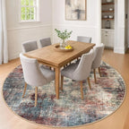 IOHOUZE Abstract Round Area Rug 8 Ft Washable Circle Rugs Large Round Rug Non - Image 2
