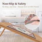 Boho Kitchen Mats for Floor 2 Piece Set Anti Fatigue Cushioned PVC Kitchen Rugs - Image 4