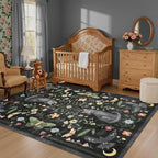 GarveeHome 5x7 Cat Area Rug Black Washable Rugs - Image 8