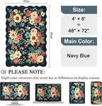 DUKINO 4x6 Area Rug, Floral Non-Slip Indoor Washable Rug - Image 2
