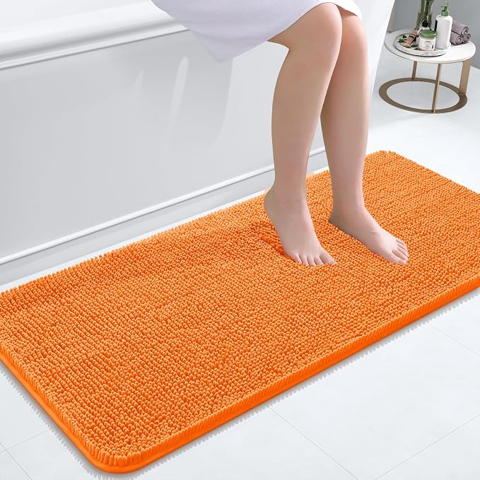 OLANLY Bathroom Runner Rugs 47x20, Extra Soft Absorbent Chenille Bath Rugs by OLANLY