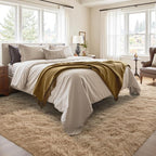 4x6 Ft Shag Beige Rugs for Bedroom Living Room, Ultra Soft Fluffy Furry Area - Image 3