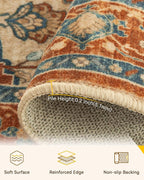 RELEANY Area Rugs Small 2'x4' Washable Non-Slip, Floral Vintage Distress - Image 2