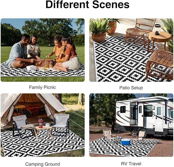OLANLY Waterproof Outdoor Rug 5x8 ft, Outdoor Plastic Straw Rug - Image 7