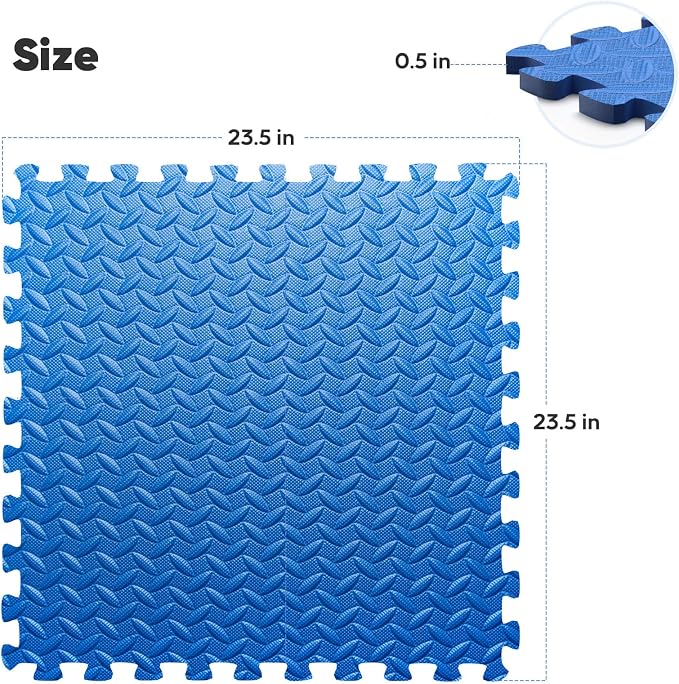 32 Pack Home Gym Mat, Puzzle Exercise Mat, EVA Interlocking Foam Floor Tiles - Image 2