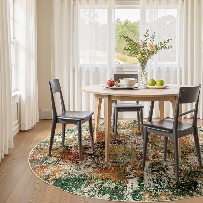 RELEANY Washable Area Rugs 6ft Non-Slip Modern Abstract Soft - Image 2