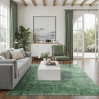 DCX Abstract Area Rug 5x7, Washable Green Modern Rug - Image 4