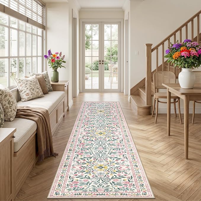 Runner Rug for Entryway: 2.6x10 Kitchen Rugs Non Slip Washable Ultra-Thin Soft - Image 3