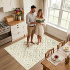 Area Rug Living Room Rugs: Floral 3x5 Washable Rug Vintage Soft Boho Non-Slip - Image 3