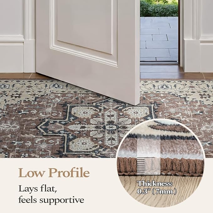 Rugflix 8x10 Area Rugs for Living Room, Washable Rug, Soft Low Pile Carpet - Image 3