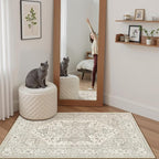 Madane Washable Area Rug 2x3, Small Entryway Rug Non-Slip Vintage Door Mat - Image 8