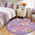 RELEANY Floral 4ft Area Rugs Washable Print Boho Cute Carpet Non Slip Flower by RELEANY