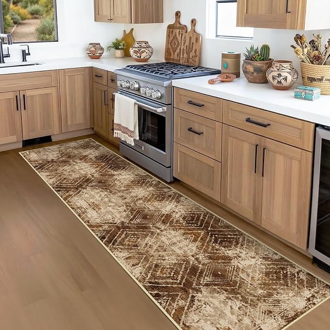 BESTSWEETIE Area Rug 2x8 Rug Machine Washable Non-Slip Low Pile Print Pattern - Image 8