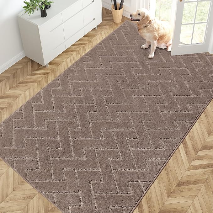 PURRUGS Easy Care Area Rug 4.5ft x 7ft, Non-Slip Machine Washable Entry Rug by PURRUGS