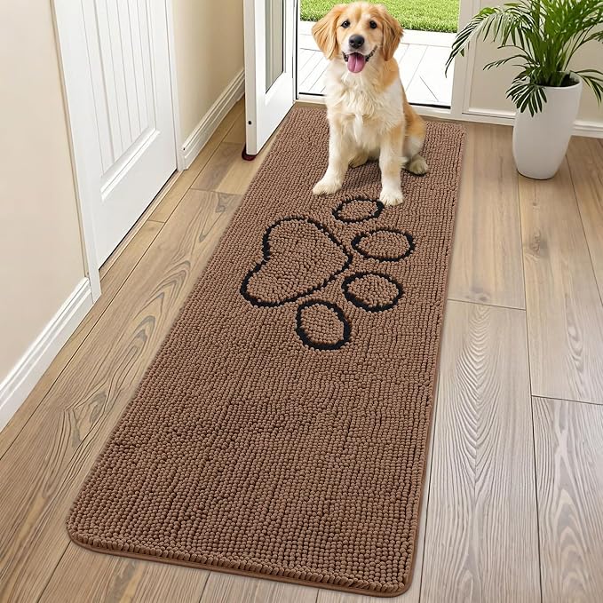 Smiry Dog Door Mat for Muddy Paws, Absorbent Dirt Trapper Non Slip Quick Dry by Smiry