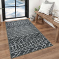 KUTA 3x5 Entryway Rug, Dark Grey Beige Non-Slip Washable Low-Pile Boho Moroccan by KUTA