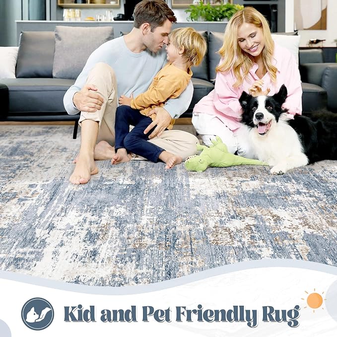XLUEZ 6x9 Area Rugs for Living Room, Washable Modern Abstract Large Area Rug - Image 3