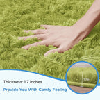 6x9 Green Grass Area Rugs for Living Room, Large Fluffy Shag Rug for Bedroom - Image 5