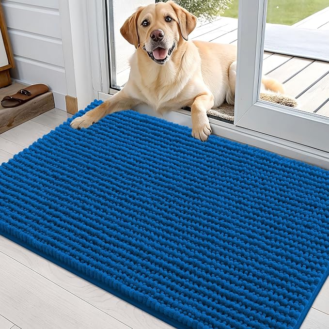 OLANLY Dog Door Mat for Muddy Paws 36x24, Ultra Absorbent Chenille Mud Doormat by OLANLY
