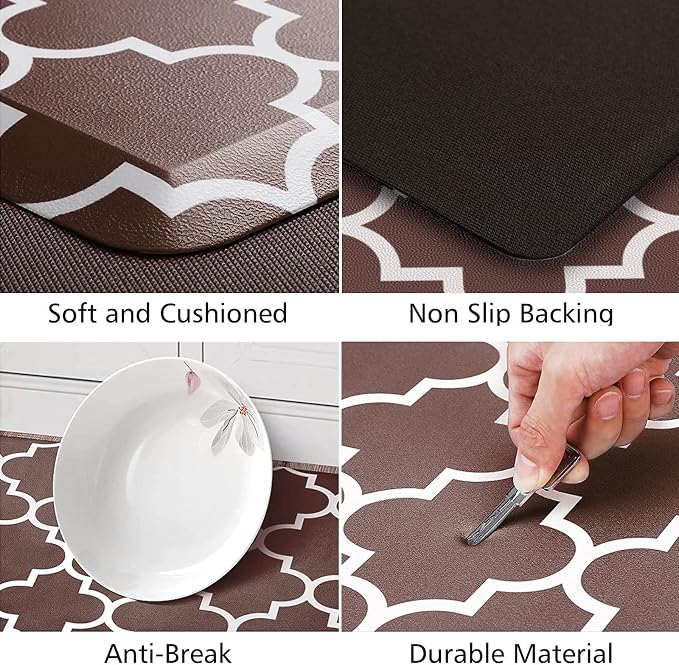 KMAT Kitchen Mat 0.47in Cushioned Anti-Fatigue Kitchen Rug, Waterproof Non-Skid - Image 3