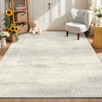 Latte&Fog Washable 6x9 Area Rugs, Large Ivory Rug by LatteFog