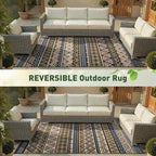 MontVoo Outdoor Rug Carpet Waterproof-Patio Rug Mat 8x10 Reversible RV Outdoor - Image 9