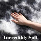 ONASAR Black and White Rugs for Bedroom Living Room, Fluffy 4x6 Indoor Bedside - Image 3