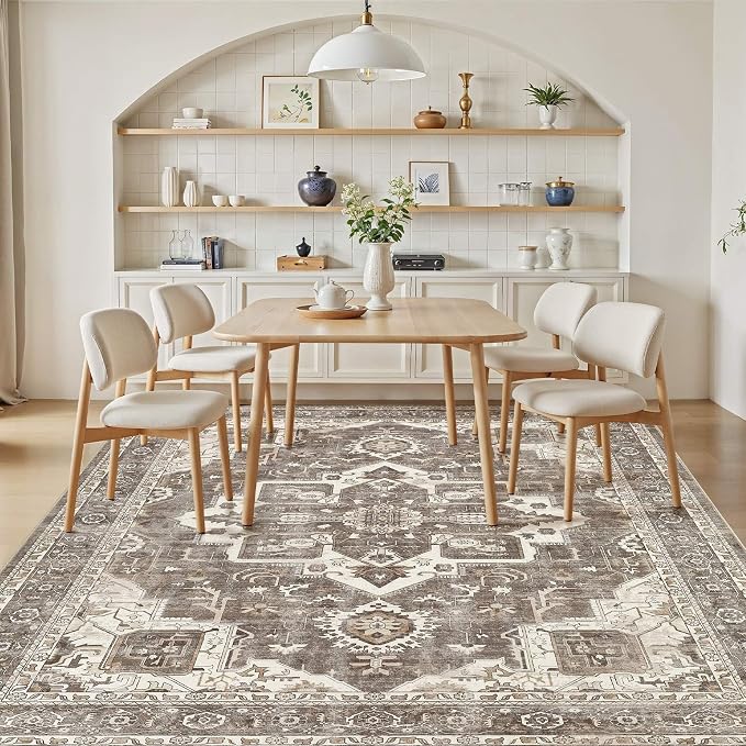 10x14 Washable Area Rugs for Living Room, Large Rug Non Slip Backing Vintage - Image 6