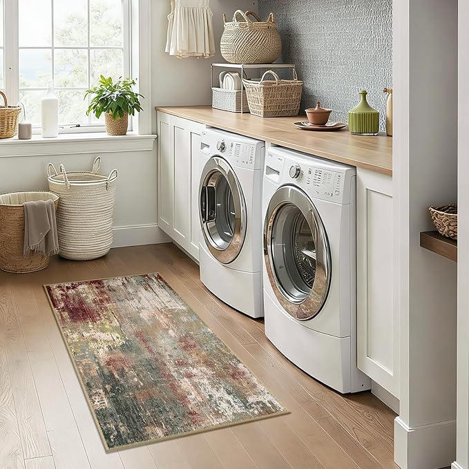 RELEANY Washable Area Rugs 2'x4' Non-Slip Modern Abstract Soft - Image 9