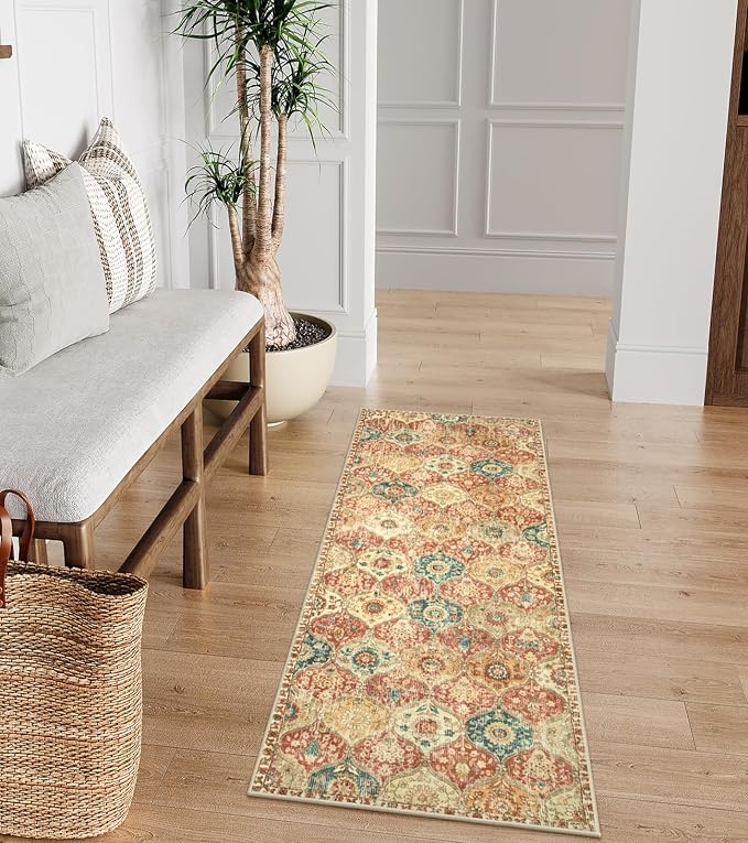 Lahome Moroccan Trellis Hallway Rug, 2x5 Washable Runner Rug Non Slip Kitchen by Lahome