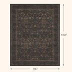 Washable 8x10 Area Rugs for Living Room, Moody Dark Floral Farmhouse Western - Image 2