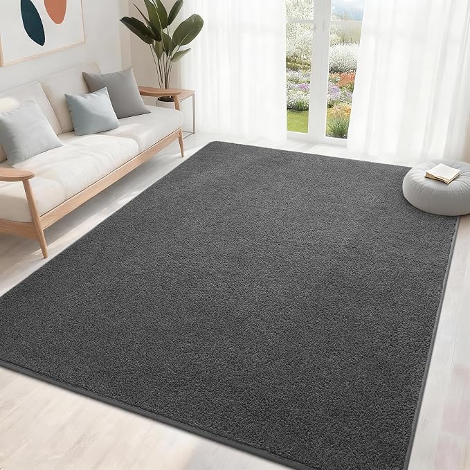 6x9 Feet Grey Area Rugs for Bedroom, Indoor Washable Memory Foam Rug for Living - Image 3