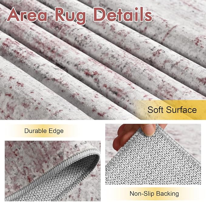 4x6 Ft Area Rugs for Living Room, Soft Non-Slip Washable Rugs Modern Abstract - Image 6