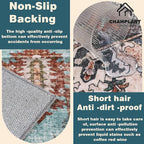 CHAMPLANT 3'x5' Dark Blue Vintage Washable Thin Area Rug Traditional Floor - Image 5