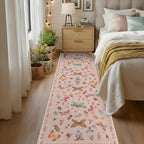 Rugxara 2x6 Floral Runner Rug, Washable Runners - Image 3