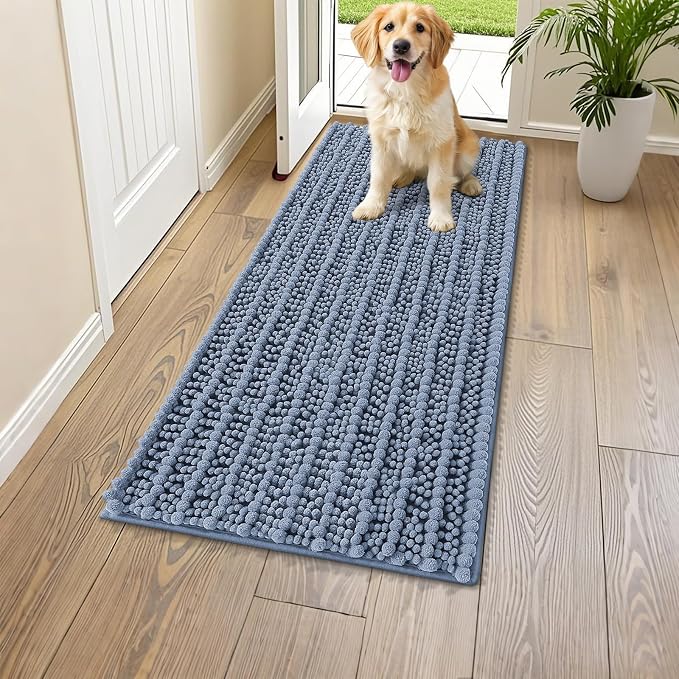 Smiry Dog Door Mat for Muddy Paws 47x24, Absorbent Dirt Trapper, Non-Slip by Smiry