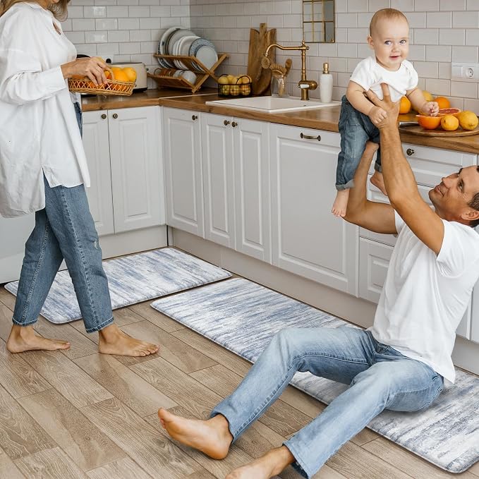 KIMODE Anti Fatigue Kitchen Mats 17"x47"+17"x29", Abstract Kitchen Rugs Sets of - Image 7