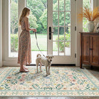 Rugxara Floral Rug for Living Room Bedroom, 4x6 Washable Rug, Large Non Slip - Image 3